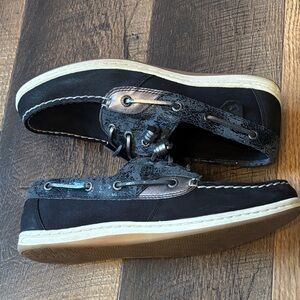 Sperry Women’s Black Patterned Boat Shoes